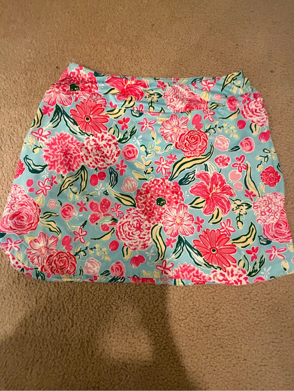 Gottex Pink Floral on Aqua Mini Skort
